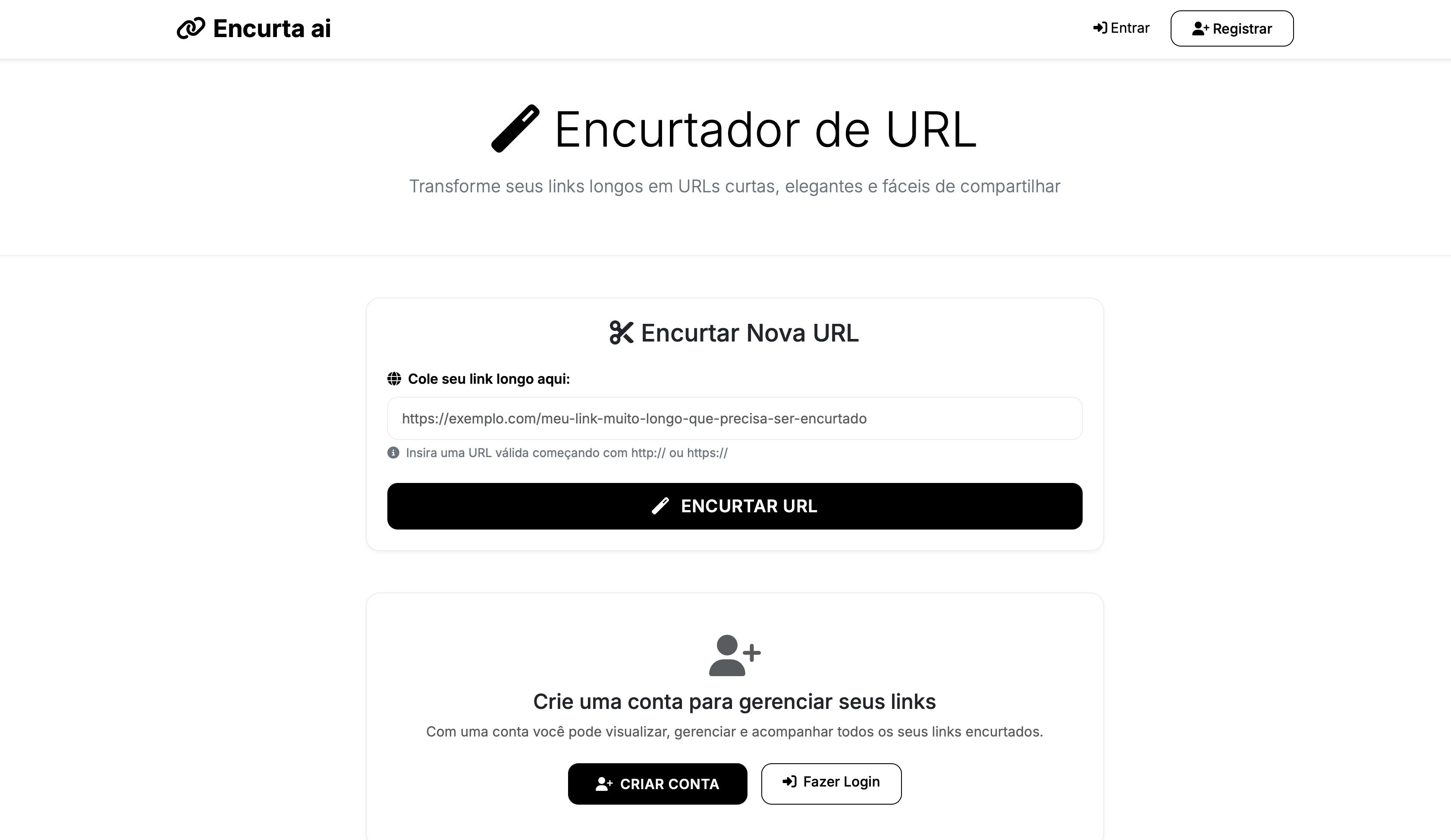 Encurta AI - Encurtador de URLs moderno